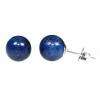 8mm Lapis Lazuli Ball Stud Earrings 925 Sterling Silver  