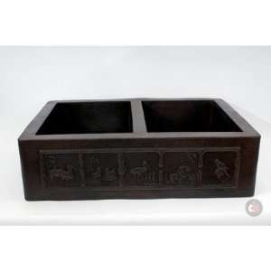  Ambiente 33 Copper Handmade Kitchen Farmhouse Double Well 