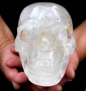 1lb AAA NATURAL CARVED CLEAR QUARTZ CRYSTAL SKULL  