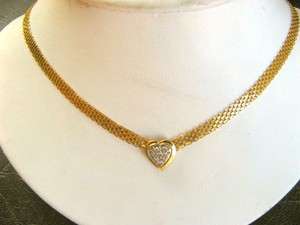 Gorgeous 14K Gold and Diamond Heart Necklace  