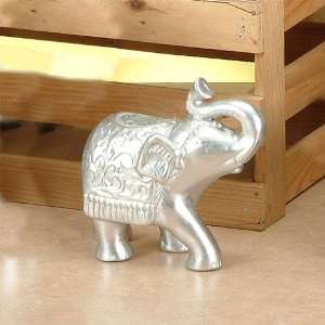 White Silver Walking Glass Mosaic Elephant Statue:  Home 