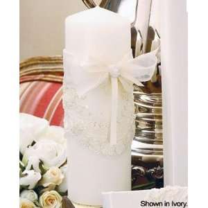 com Victorian Collection Pillar Candle IVORY by Beverly Clark Wedding 