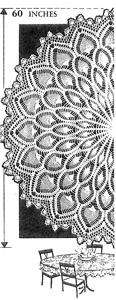 CROCHET PATTERN 7014 Crochet Pattern 60 Round Table Cloth Pineapple 