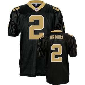  Aaron Brooks Black Reebok NFL Authentic New Orleans Saints Jersey 