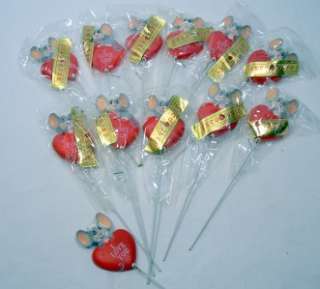 Lot 12 Valentines Hearts Mouse I Love You Floral Picks  