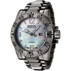 Invicta Mens Reserve Blue MOP Dial Stainless Steel Watch 