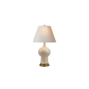 Alexa Hampton Claire Table Lamp in Tea Stain Porcelain with Natural 