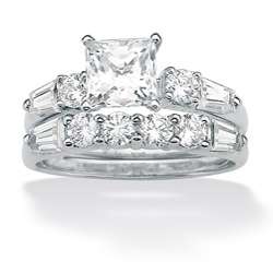 Ultimate CZ 10k White Gold Cubic Zirconia Ring  Overstock