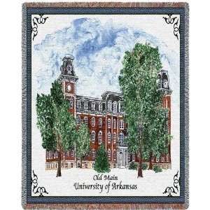  Univ of Arkansas Old Main Throw   70 x 54 Blanket/Throw   Arkansas 