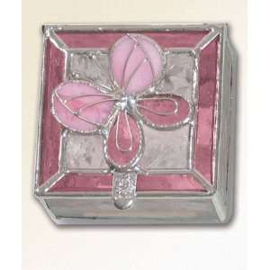  Gallery Art Glass Butterfly/Pink Small Box Patio, Lawn & Garden
