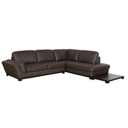 Carson Dark Brown Leather Sectional Sofa  Overstock
