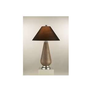   Brown Shagreen Marrakesh Table Lamp with Charcoal Brown Shades: Home