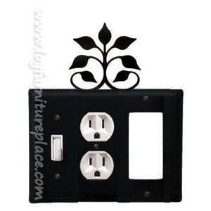   Wrought Iron Leaf Fan Triple Switch/Outlet/GFI Cover: Home Improvement