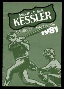 1981 Smooth As Silk KESSLER Baseball Handbook KESSLERS  