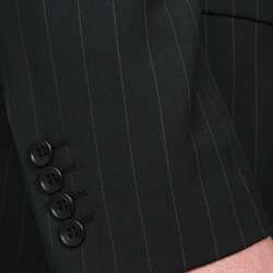 Luca Bertoni Mens Black Pinstripe Two button Wool Suit   