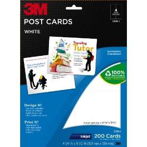 3M Post Cards, Personalized Products, Inkjet, 2 Sided Printing, White 