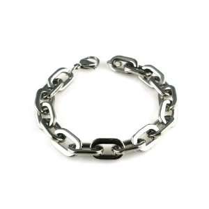  Inox Mens Stainless Steel Rectangle Link Bracelet INOX 