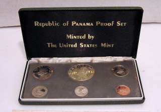 1973 Panama Proof Set  US Mint w 90% Silver Balboa/Dollar in Case 