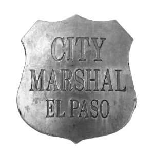 Denix Old West Era City Marshall El Paso Texas Replica Badge:  