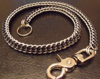 Black and Silver Chainmaille Wallet Chain Renaissance Goth Emo Metal 