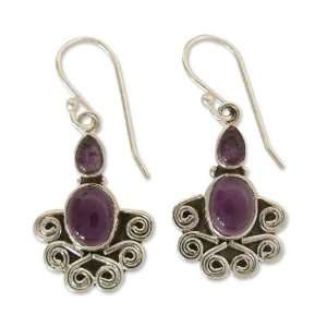  Amethyst dangle earrings, Glamorous Lilac Jewelry