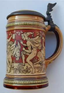 mettlach beer stein form number 2035 germany 1898 decorated with 