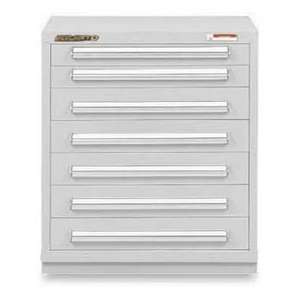   Modular Cabinet 7 Drawers, 33 1/2H, No Lock Smooth Reflective White