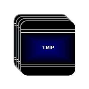 Personal Name Gift   TRIP Set of 4 Mini Mousepad Coasters (black 