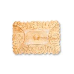  Hand Carved Wood Rosette, 5W X 3 1/2H X 7/8TH, Corbel 