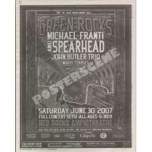  Franti Spearhead Red Rocks Concert Promo Ad Poster: Home 