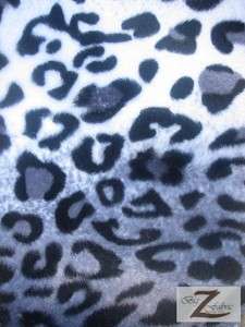 VELBOA FABRIC GREY LEOPARD PRINT FAUX FUR ONLY $6.49/YARD SOLD BTY 
