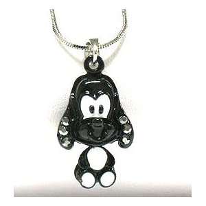  Adorable 3d Black & White Puppy Dog Charm Necklace 