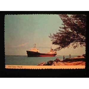  Barge/Inlet/Fishing View, Fort Pierce, Florida Postcard 