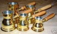 Set of 5 Brass Turkish Coffee Maker Coffee Pot Ibrik  