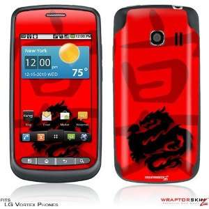  LG Vortex Skin   Oriental Dragon Black on Red by 
