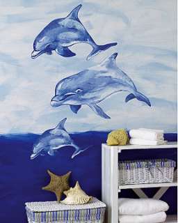 Huge Dolphins Wall Murals Blue Wallies Underwater Sea Life Wallpaper 