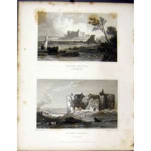  Carew Ccastle Pembrokeshire Wales Illustrated Old Print 