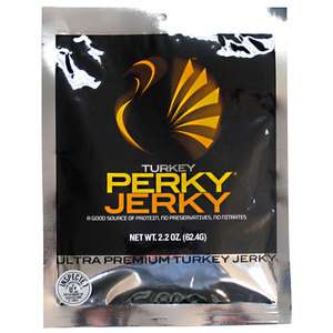 Perky Jerky Caffeinated Beef Jerky Turkey Size 2.2oz Bags  