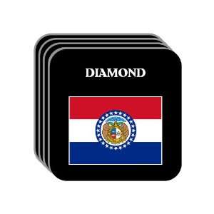 US State Flag   DIAMOND, Missouri (MO) Set of 4 Mini Mousepad Coasters