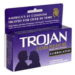 Trojan Ultra Pleasure Lubricated Latex Condoms   12 ea 