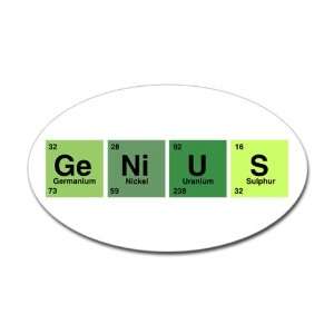  Sticker (Oval) Genius Periodic Table of Elements Science Geek 