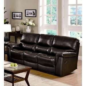  602931 Luna Reclining Sofa in Brown Leather Upholstery by 