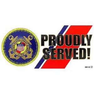  U.S. Coast Guard Proudly Served Bumper Sticker: Automotive