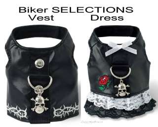 New Black Faux Leather Biker Dog HARNESS Vest or Dress  