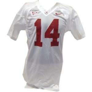  #14 Alabama Game Used White Football Jersey (Name Removed 