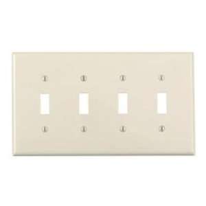   Gang Plastic Toggle Switch Wall Plate, Almond