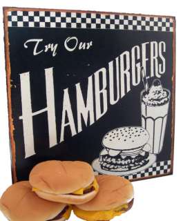 Old Fashioned Hamburgers Metal Sign   HD00063  