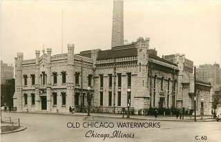 Illinois, IL, Chicago, Old Chicago Waterworks Real Photo Postcard 