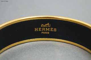 Authentic HERMES Enamel Wide Bangle Bracelet w/ Box  