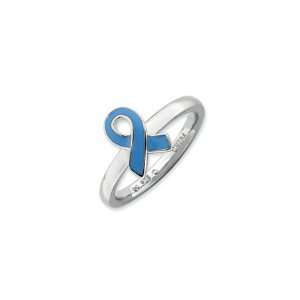 Stackable Expressions Blue Awareness Ribbon Ring Size 7 Jewelry